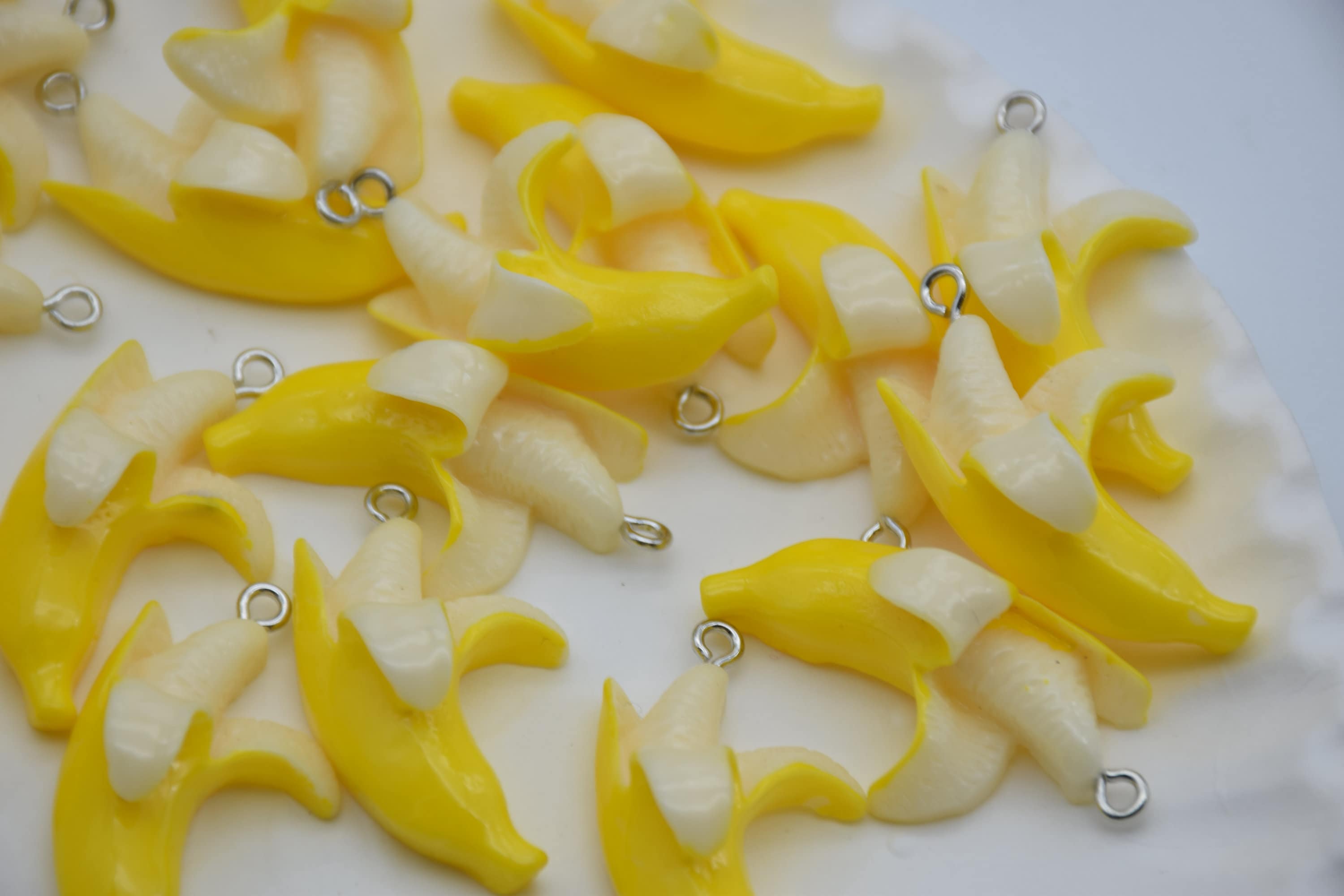 Set 10 Pendenti A Forma Di Banana - Leggeri, In Acciaio, Per Portachiavi, Collane, Braccialetti Fai-da-te