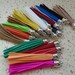 30Pcs 90MM Assorted Colors Suede Leather Tassels With Silver Caps Charms Pendant, Ideal Accessories for DIY projects, Suede leather tassel