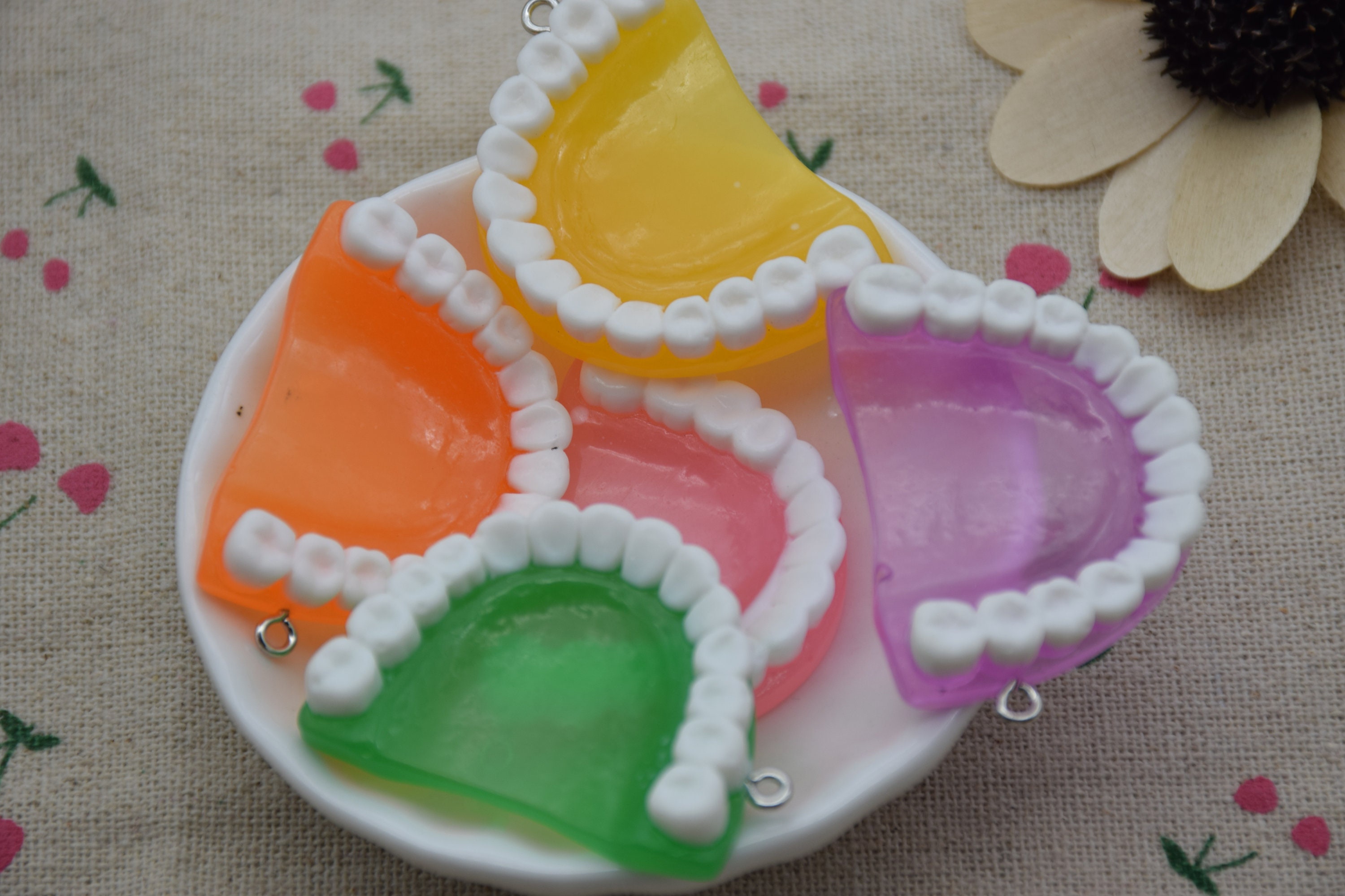 10 Resin Adorable False Teeth Charm Earring Necklace Bracelet Etsy