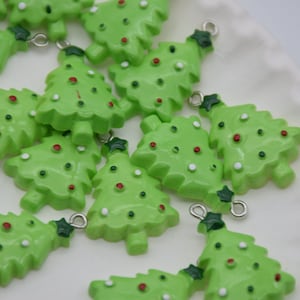 10 Resin Adorable Tree Plant Charms Earring Necklace Bracelet Bead Pendants DIY Jewelry Decoden Cabochon Keychain Accessories 25mmx21mm