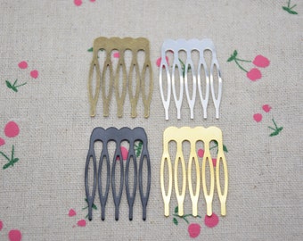 20Pieces metal hair combs,wire combs,wedding bridal combs,hair accessory,head supplies,DIY combs,3.8cmx2.7cm(5 teeth)