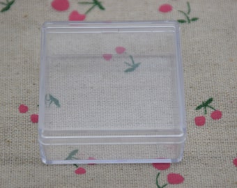 Boîte carrée en plastique transparent de 10,boîte ps transparente avec couvercle,contenant transparent,boîte de rangement,boîtes en plastique - 50 mm x 50 mm x 20 mm (hauteur) AB67