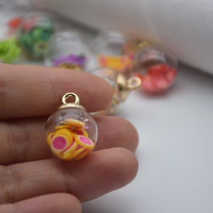 10 mix colors glass globe charm,crystal ball,round ball pendant,crystal glass ball vials,necklace bracelet earring keychain charms,21*16mm