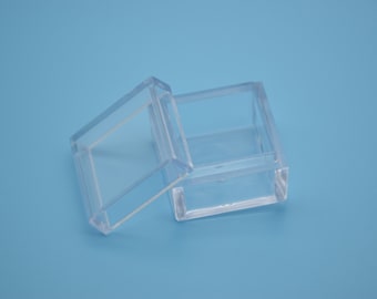 12 square clear plastic box,transparent ps box with lid,clear box container,plastic cases - 25mmx25mmx18mm AB52