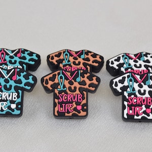 Nurse Scrub Top Scrub Life Silicone Focal Beads,Gifts Focus Beads,Pen Loose Beads,Charms Beads,Jewelry Accessories Beads,DIY Craft Supplies