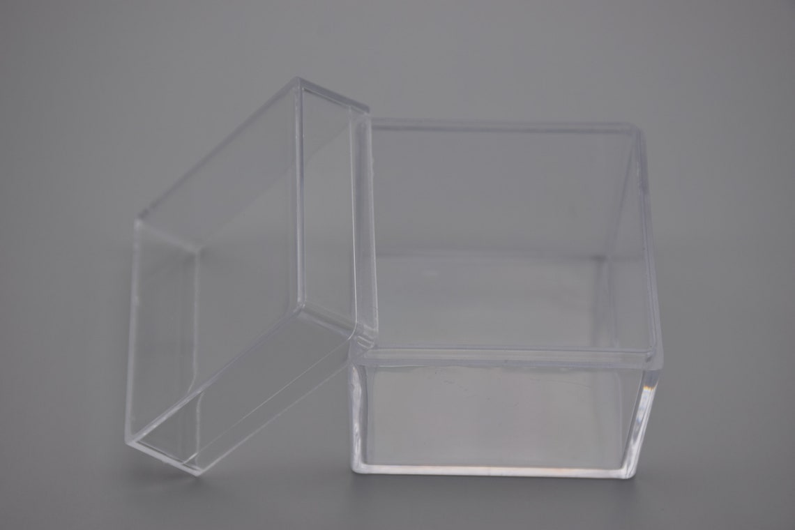 2 Square Clear Plastic Box,transparent Ps Box With Lid,clear Box ...