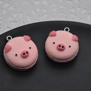 10 Resin Adorable Pig Animal Charms Earring Necklace Bracelet Bead Pendants DIY Jewelry Decoden Cabochon Keychain Accessories 27mmx23mm