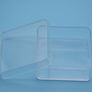 2 square clear plastic box,transparent ps box with lid,clear box container,box storage,plastic cases - 60mmx60mmx30mm(height) AB85