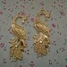 15pcs 61mmx23mm peacock gold color Retro Pendant Charm For Jewelry Pendant