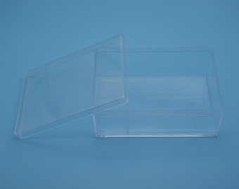 2 rectangle clear plastic box,transparent ps box with lid,clear box container,plastic cases - 130mmx90mmx50mm(height) AB57