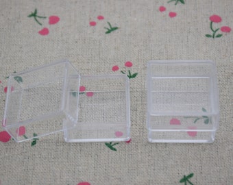 10 square clear plastic box,transparent ps box with lid,clear box container,plastic cases - 30mmx30mmx22mm AB53