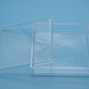 2 square clear plastic box,transparent ps box with lid,clear box container,box storage,plastic cases - 105mmx105mmx30mm(height) AB96