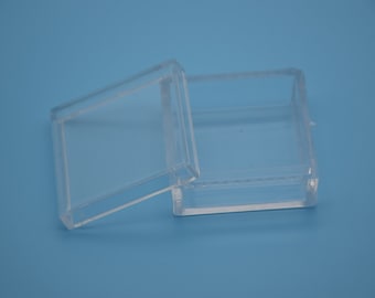 10 square clear plastic box,transparent ps box with lid,clear box container,plastic cases - 40mmx40mmx24mm AB54