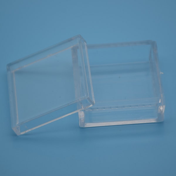 Scatola di plastica trasparente da 10 quadrati, scatola ps trasparente con coperchio, contenitore trasparente, custodie in plastica - 40mmx40mmx24mm AB54