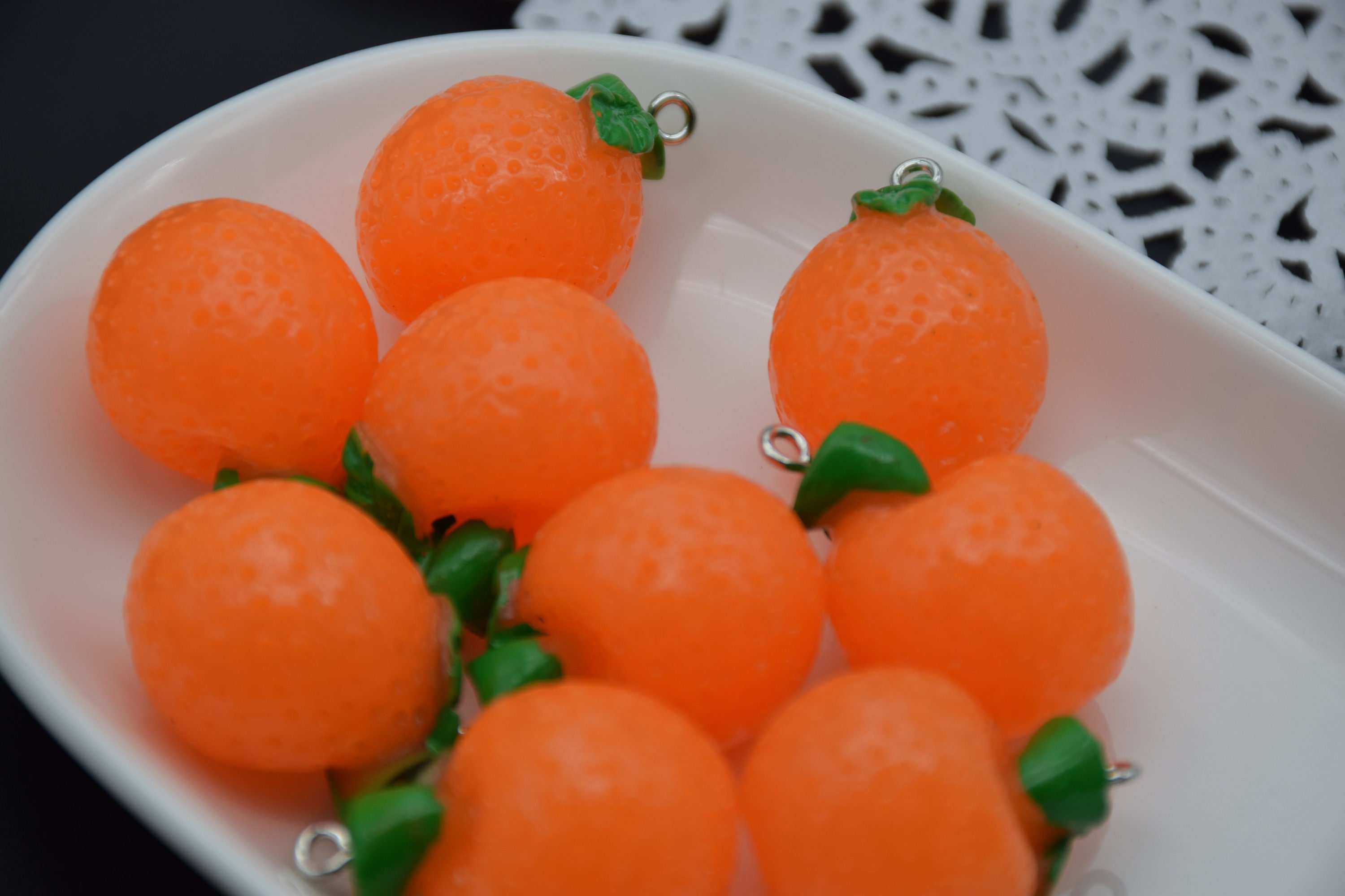 10 Resin Adorable Orange Fruit Charm Earring Necklace Bracelet Etsy