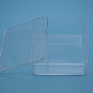 2 square clear plastic box,transparent ps box with lid,clear box container,plastic cases - 95mmx95mmx40mm AB55