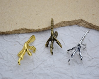 10, 25 or 50 bulk bird claw charms,jewelry making pendants,necklace decoration ornaments,earring embellishments,bracelet crafts,accessories