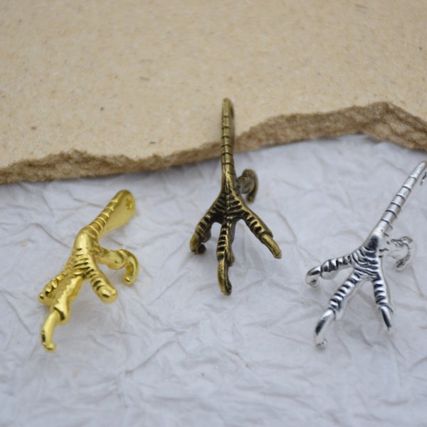 10, 25 or 50 bulk bird claw charms,jewelry making pendants,necklace decoration ornaments,earring embellishments,bracelet crafts,accessories