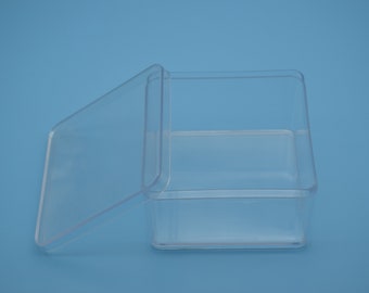 2PCS 65mmx60mmx55mm 六角形透明プラスチックボックス、蓋付きボックス
