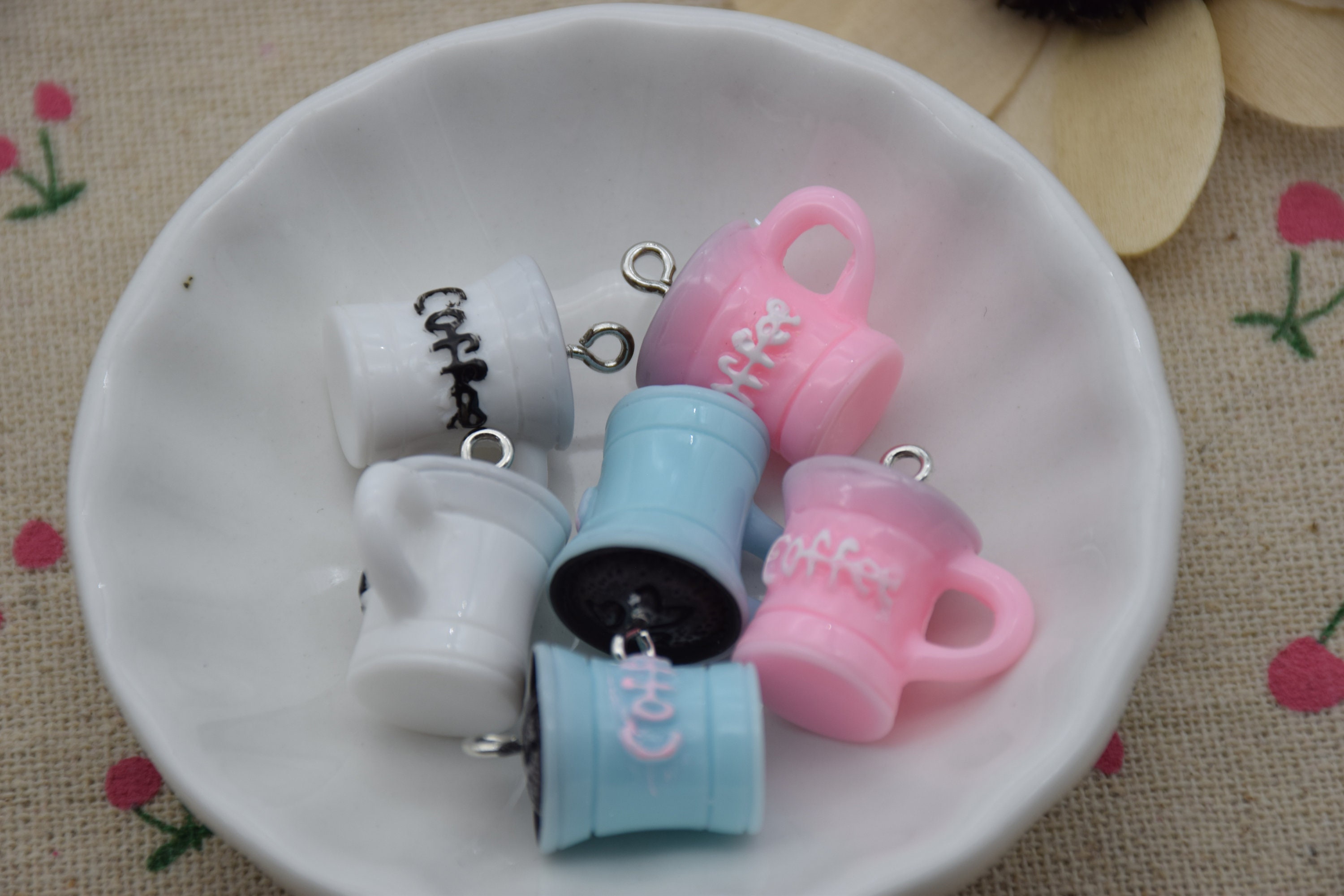 10 Resin Adorable Drink Cup Charms Earring Necklace Bracelet Etsy