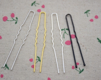 100 hair stick metal hair pin,u shaped hair pin,hair fork,hair bun holder,french hair pin,bridal hair clip,hair accessory,bobby pin,65mm