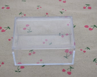 2 caixas de plástico transparentes retangulares, caixa ps transparente com tampa, recipiente de caixa transparente, caixas de plástico - 86 mm x 60 mm x 40 mm (altura) AB119