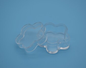 Boîte en plastique transparent en forme de 10 fleurs, boîte transparente en ps avec couvercle, récipient transparent, étuis en plastique - 30 mm x 30 mm x 17 mm (hauteur) AB48