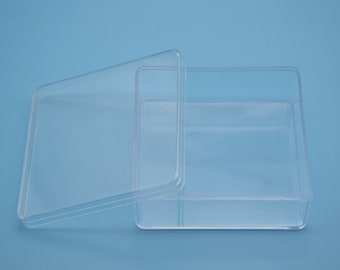 2 square clear plastic box,transparent acrylic box with lid,clear box container,box storage,plastic cases - 75mmx75mmx28mm(height) AB86
