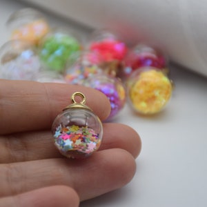 10 mix colors glass globe charm,crystal ball,round ball pendant,crystal glass ball vials,necklace bracelet earring keychain charms,21*16mm