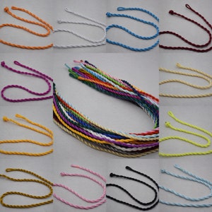 20pcs 3mm 17-19 inch assorted colors 20 colors satin/silk twist necklace cord with connectors