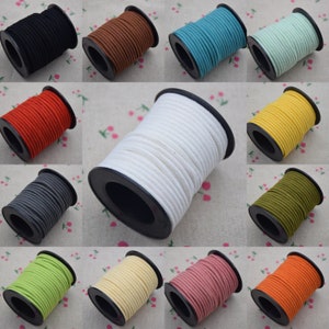 10Yards 3mm round faux suede cord string,fake velvet cord leather lacing,beading cord,necklace cord,bracelet cord,jewelry making cord