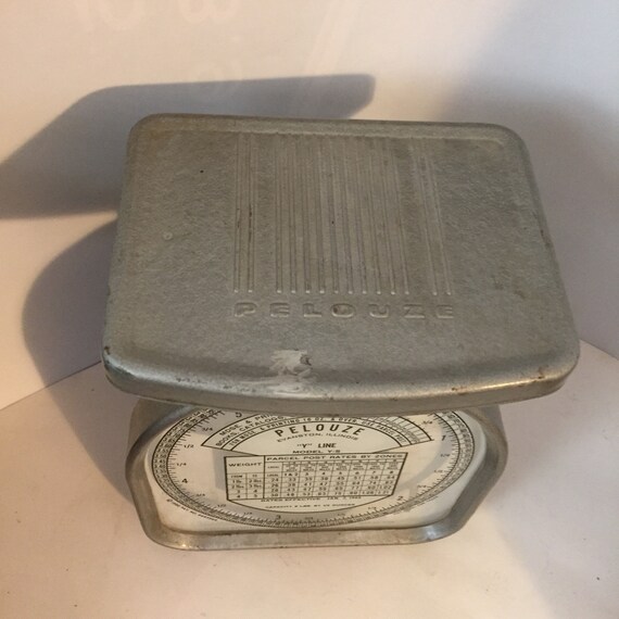 Vintage PELOUZE 5 Lb Postal Scale Y Line Model Y-5 1963 Rates