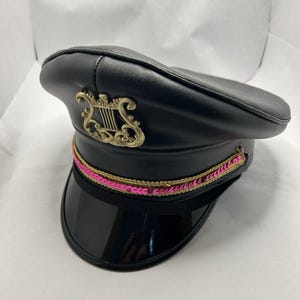 Vintage Band Uniform Visor Cap Black with Sequin Band 7-5/8