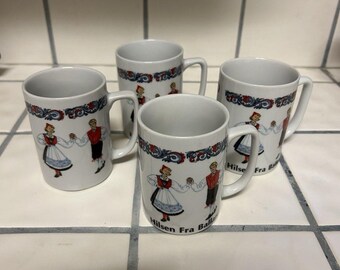 Set of 4 Vintage Bergquist Imports Dancing Swedes, Man And Woman Cloquet MN