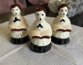 Set Of 3 Rare El Monte California Pottery USA Figurines 3.25 Inch Tall