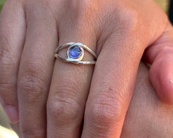 Natural Iolite Cabochon Ring