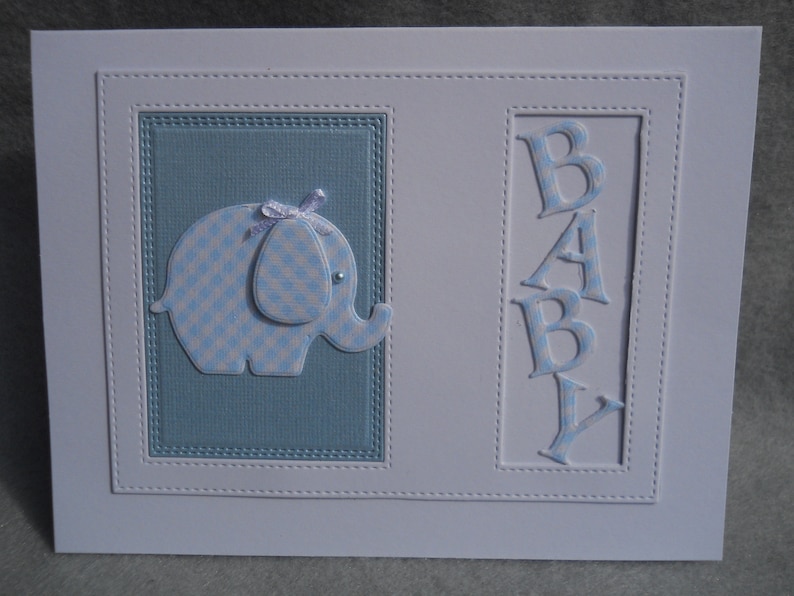 baby boy card card for baby blue baby card,new baby welcome baby card blue checked tiny elephant Baby card baby boy gift card