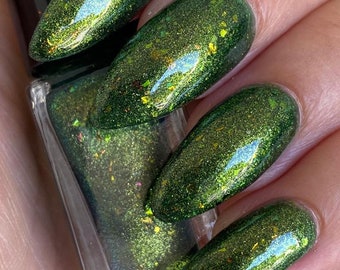 Algae~Mermaids Attitude Collection Limited Edition/Small Batch Indie Nail Polish Green Shimmer 10ML