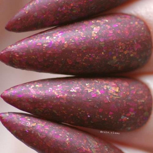 Red Boots For Fall~Indie Nail Polish Matte Flakie Polish 10ml