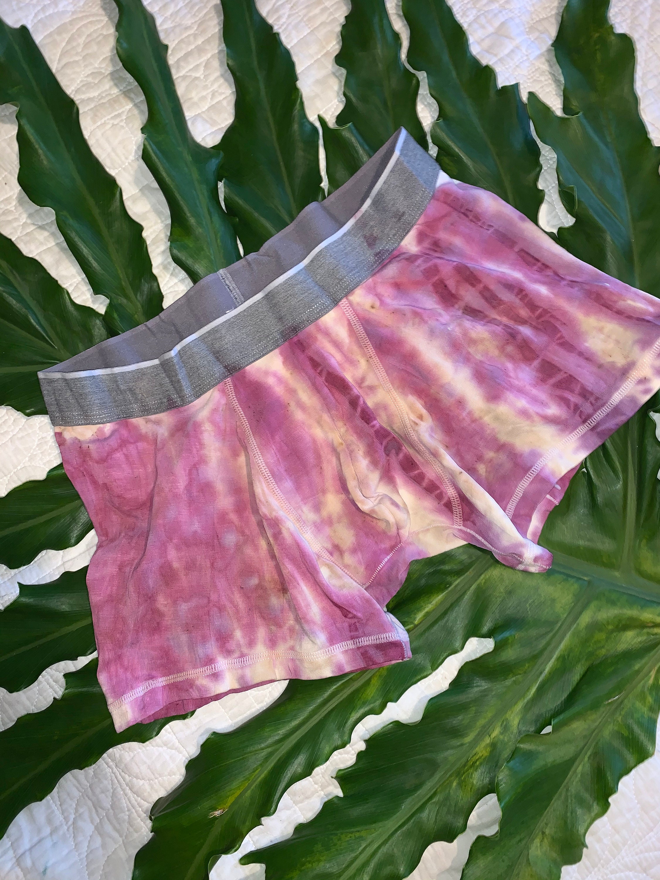 Magical Plant Dyed Boxer Briefs Unisex Boxer Briefs Dyed With