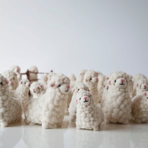 Maggie the sheep, needle felted decoration. Handmade in England from British wool, made to order