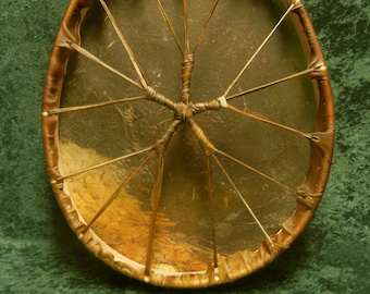 Oval Deer, Elk or Horse Harmonic Shamanic Rawhide Drum on 24"x20", 20"x16" or 18"x14" Cedar Hoop with Beater, Shaman Drum Ritual Journey