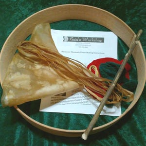 Make Your Own: Four Directions Spirit Drum Kit, Horse, Deer, Buffalo or Elk Rawhide with Maple or Cedar Hoop, 10&quot; 13&quot;, 15&quot;, 18&quot; or 20&quot;