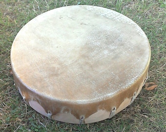 Elk 15" Spirit Drum, Elk Rawhide on Maple or Cedar Hoop with suede wrap, Four Directions Handle, Shaman Frame Healing Drum Meditation