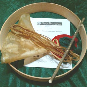 Make Your Own: Four Directions Spirit Drum Kit, Horse, Deer, Buffalo or Elk Rawhide with Maple or Cedar Hoop, 10&quot; 13&quot;, 15&quot;, 18&quot; or 20&quot;