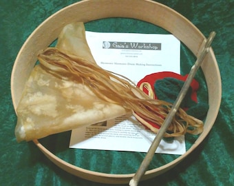 Make Your Own: Four Directions Spirit Drum Kit, Horse, Deer, Buffalo or Elk Rawhide with Maple or Cedar Hoop, 10" 13", 15", 18" or 20"