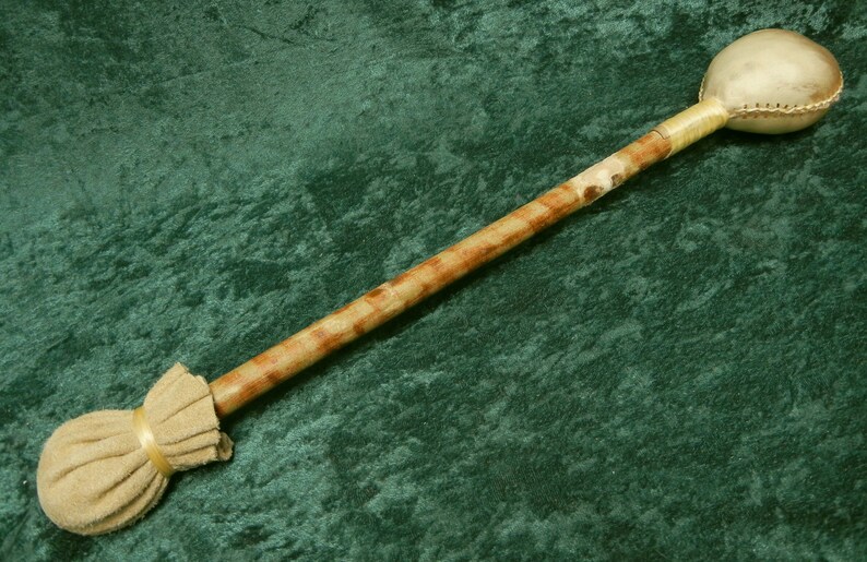 Rawhide Rattle / Drum Beater Combo With Small Medium or Large Etsy