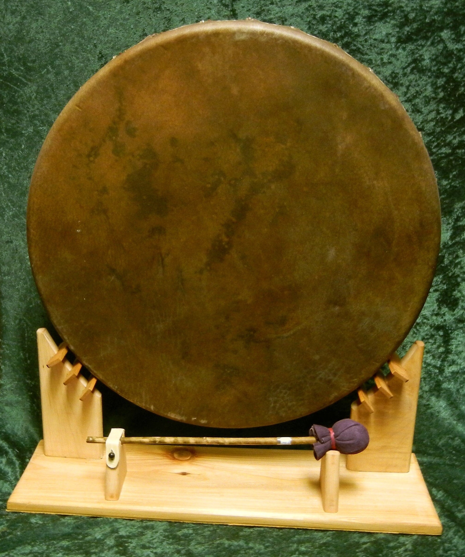 Frame Drum Display W/ Beater/rattle Stand, Alder and Cedar, Hand Cut ...
