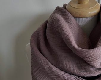 Taupe Blanket Scarf, Scarf, Gauze Scarf, Double Gauze, Triangle Scarf