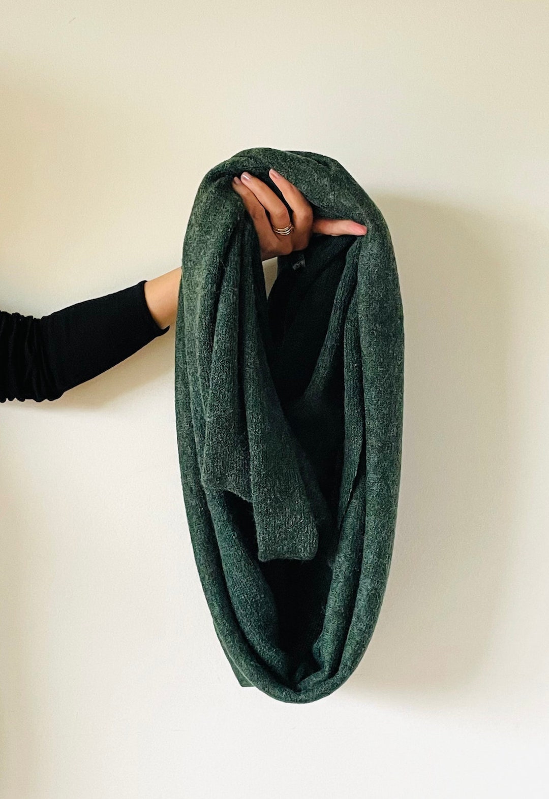 Green Infinity Scarf, Dark Green Circle Scarf, Forest Green Scarf ...